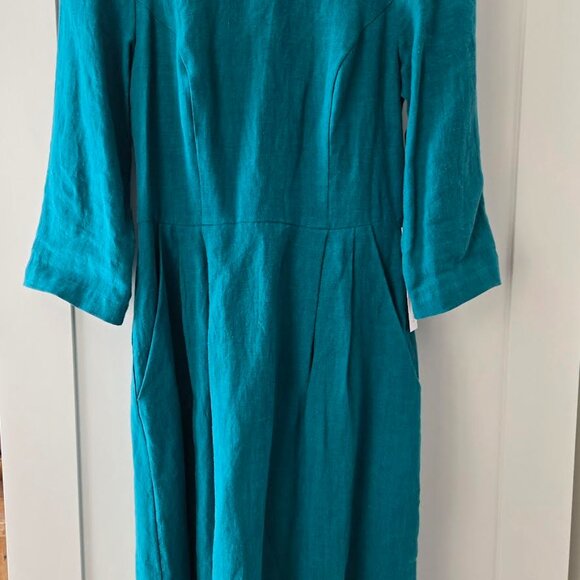 Gorgeous teal Birds of North America Linen Dress NWT - Picture 9 of 9